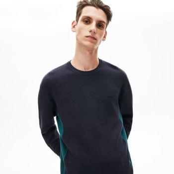 Lacoste Contrast Effects Knit Sweater - Svetr Pánské Tmavě Blankyt Blankyt | CZ-wGldf3